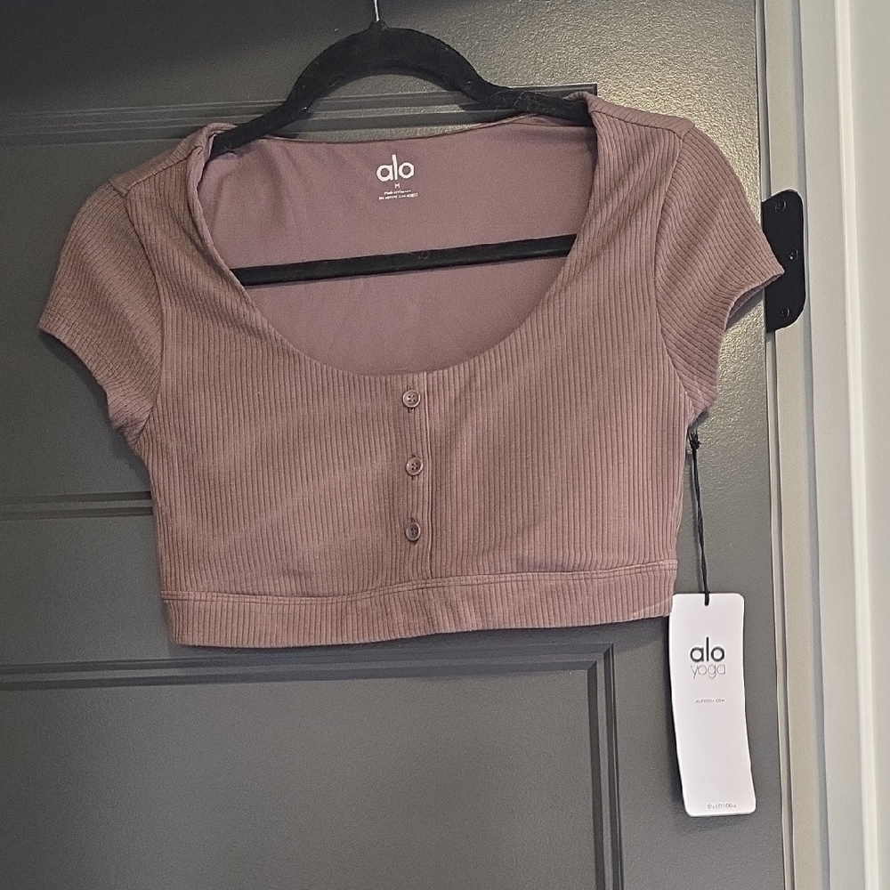 NEW ALO Yoga Blissful Henley Bra Top